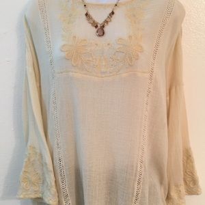 ZARA Trafuluc Tunic embroidered Blouse Sz M